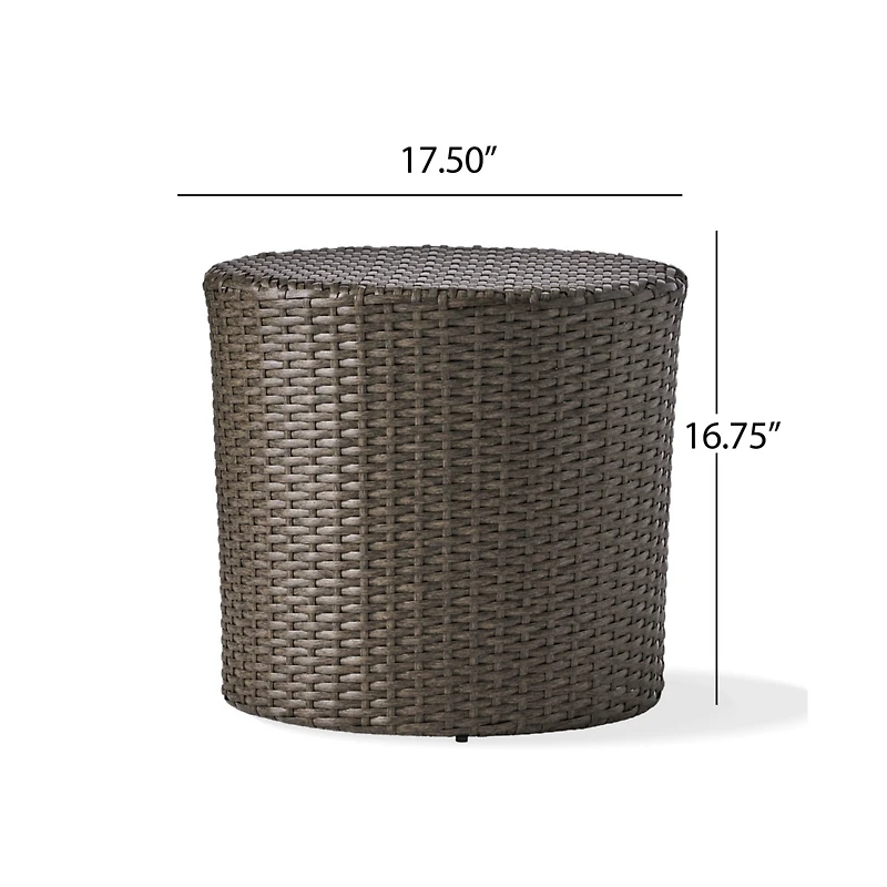 Simplie Fun Stylish Wicker Barrel Side Table | Durable & Convenient Outdoor Accent