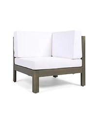 Simplie Fun Acacia Wood Corner Chair with Water-Resistant Cushions