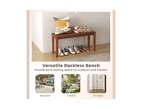 Slickblue 2-Seater Patio Backless Dining Bench with Breathable Slatted Seat