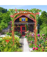 Slickblue Garden Archway Arch Lattice Trellis Pergola for Climbing Plants and Outdoor Wedding Bridal Decor