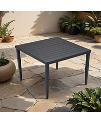 Streamdale Ember Black Minimalist Aluminum End Table with Rounded Corners