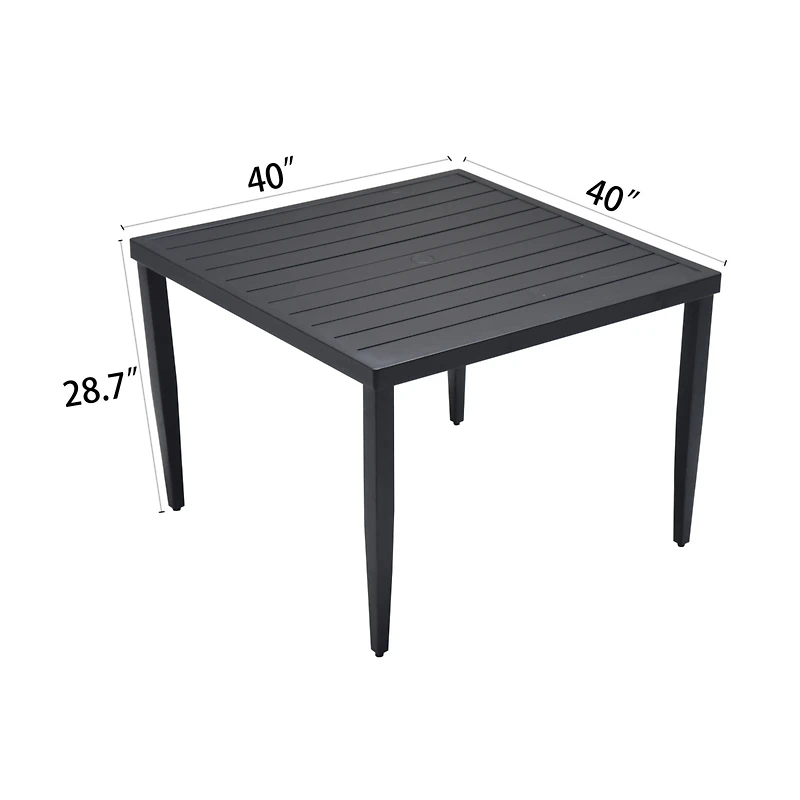 Streamdale Ember Black Minimalist Aluminum End Table with Rounded Corners