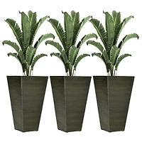 Elegant Stackable Wood-Look Outdoor Planters (Set of 3)