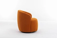 Streamdale Teddy Swivel Barrel Armchair with Metal Ring, Dark