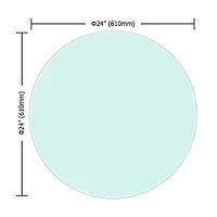 Streamdale 24" Clear Tempered Glass Tabletop (3/8" Thick)