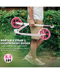 Folding Sports Kick Scooter w/Led Wheels for Kids Teens