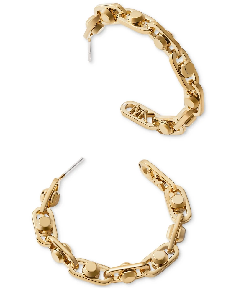Michael Kors Gold-Tone or Silver-Tone Astor Link Hoop Earrings