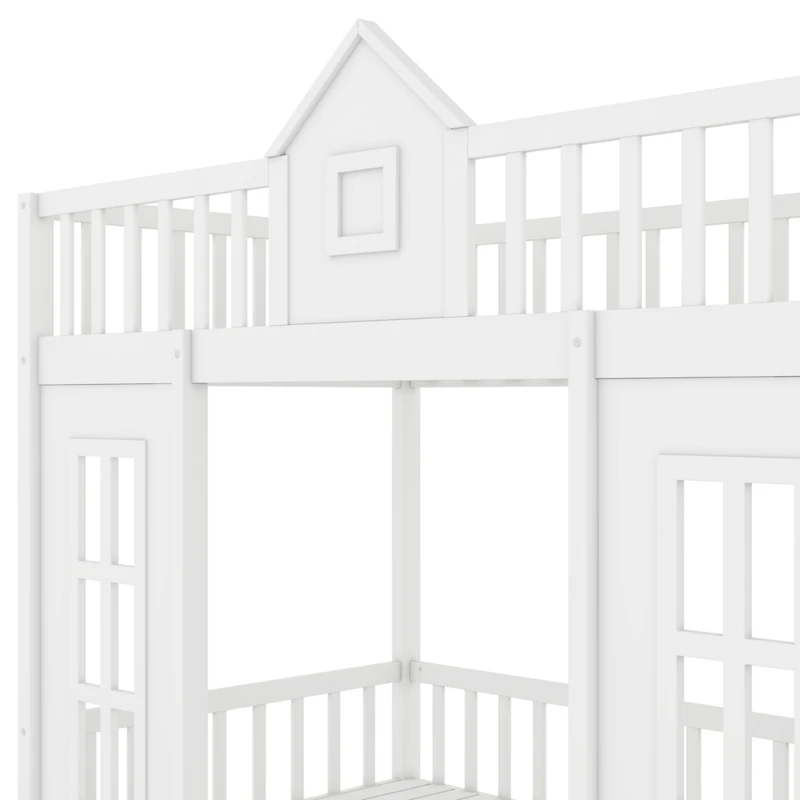 Streamdale Twin-Over-Twin Bunk Bed with Convertible Desk and Changer