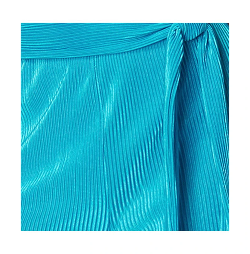 Bebe Women's Plisse Culotte Jumpsuit,Blue,XLarge