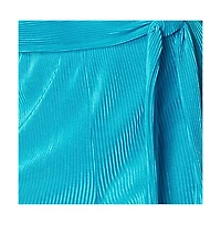 Bebe Women's Plisse Culotte Jumpsuit,Blue,XLarge