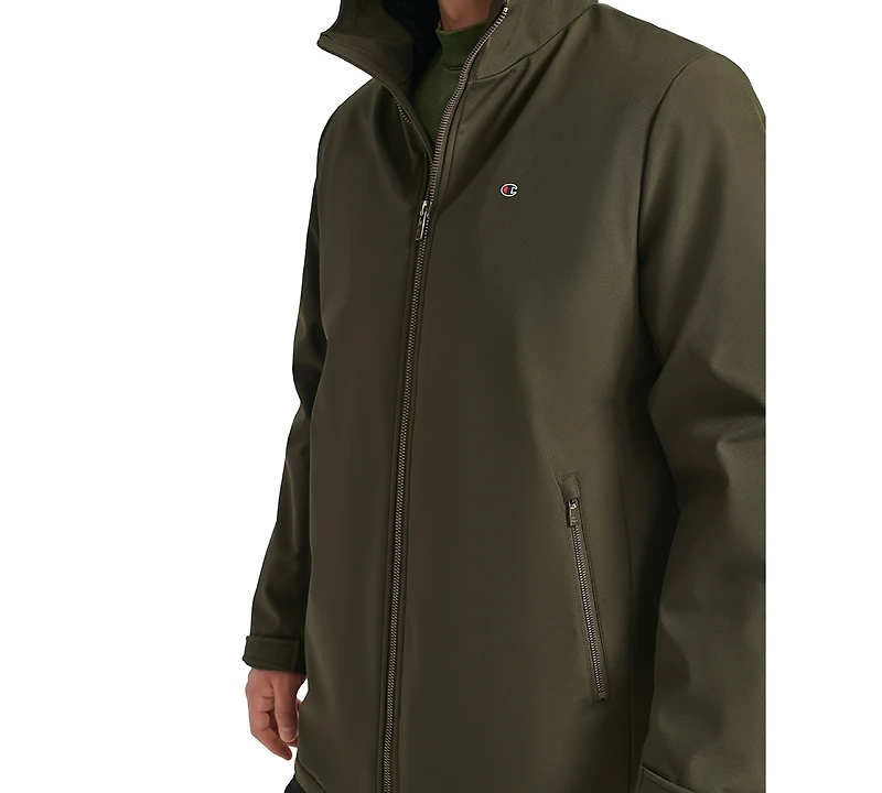 Champion Men's Performance Hooded, Faux Sherpa-Lined Peacoat Jacket
