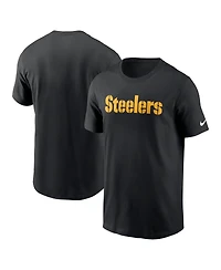 Nike Men's Black Pittsburgh Steelers Primetime Wordmark Essential T-Shirt