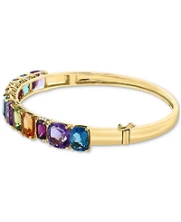 Effy Multi-Gemstone (18-7/8 ct. t.w.) & Diamond (1/6 ct. t.w.) Bangle Bracelet in 14k Gold
