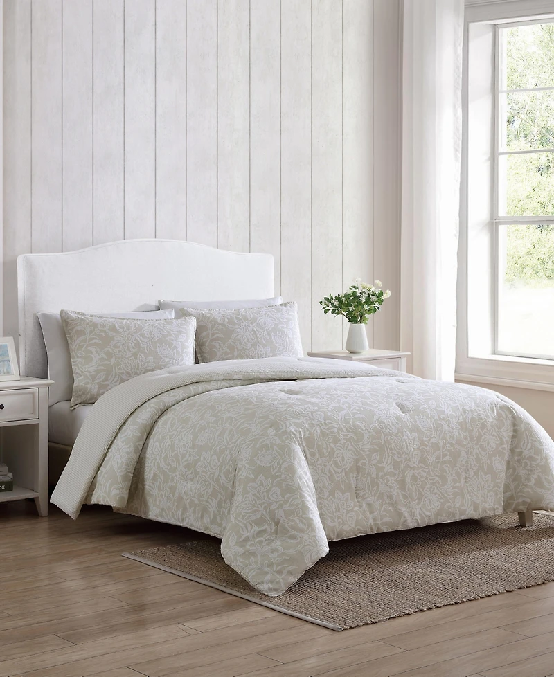Nautica Tortola Reversible 3 Piece Comforter Set, Full/Queen