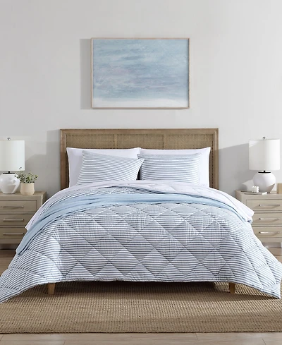 Closeout! Nautica Windsor Seersucker 3 Piece Comforter Set, King