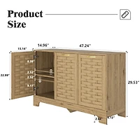 Simplie Fun Premium Woven Wood Armoire with Ample Storage and Solid Stability