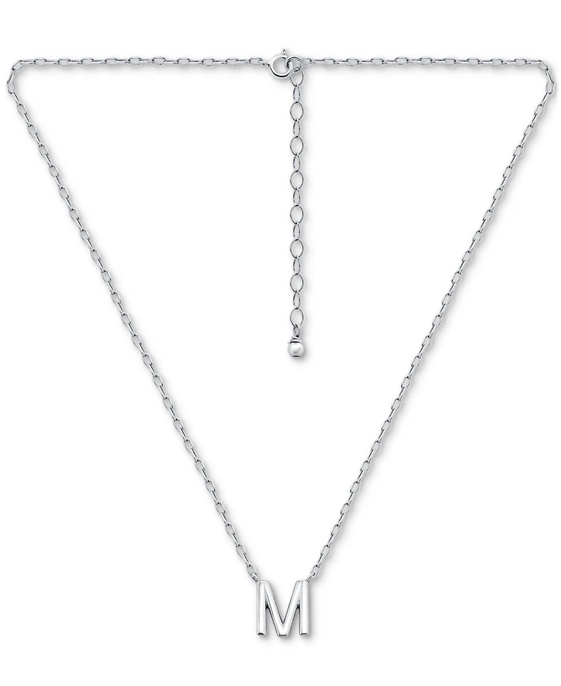 Giani Bernini Initial M Pendant Necklace in Sterling Silver, 16" + 2" extender, Created for Macy's