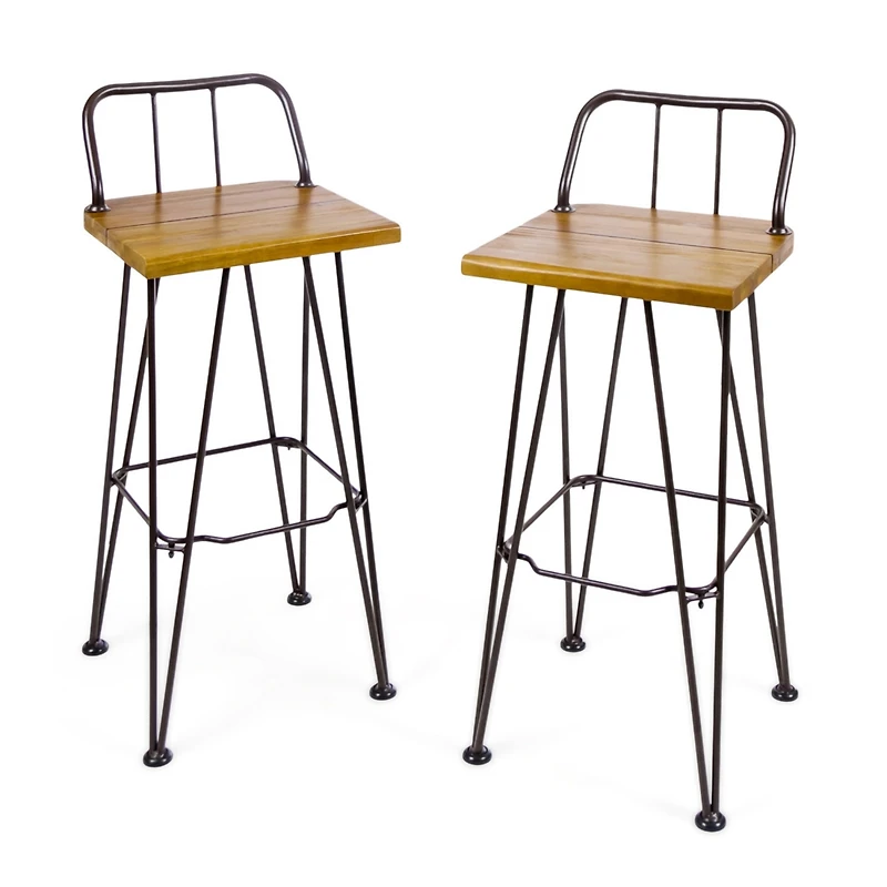 Simplie Fun Denali Outdoor Acacia Wood Patio Bar Stool Set of 1