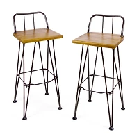 Simplie Fun Denali Outdoor Acacia Wood Patio Bar Stool Set of 1