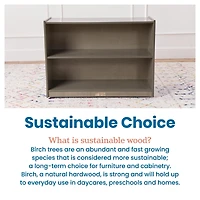 ECR4Kids 2-Shelf Mobile Storage Cabinet, White Wash