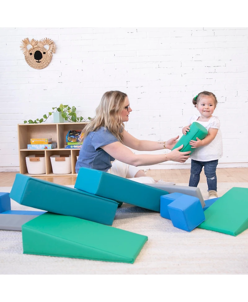 ECR4Kids SoftZone Soft Builder Blocks, Assorted, 16-Piece