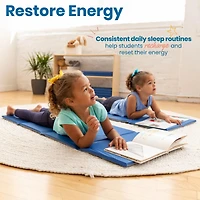 RestZone ECR4Kids Everyday Folding Rest Mat, 4-Section, 5/8in, Blue/Grey, 5-Pack