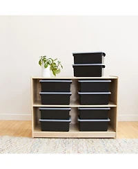 ECR4Kids Cubby Storage Bin with Lid, Blue, 10-Piece