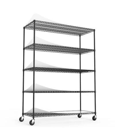 Streamdale Heavy Duty Adjustable Storage Rack - 7500lbs - 82"x60"x24" - Black