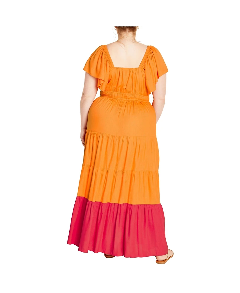 City Chic Plus Colour Pop Dress