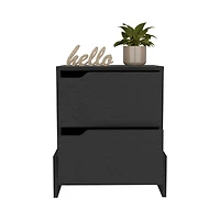 Simplie Fun Nightstand Brookland, Bedside Table With Double Drawers And Sturdy Base, Wengue Finish