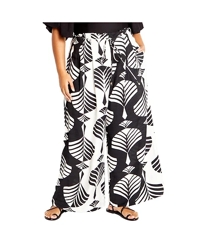 City Chic Plus Peta Print Pant