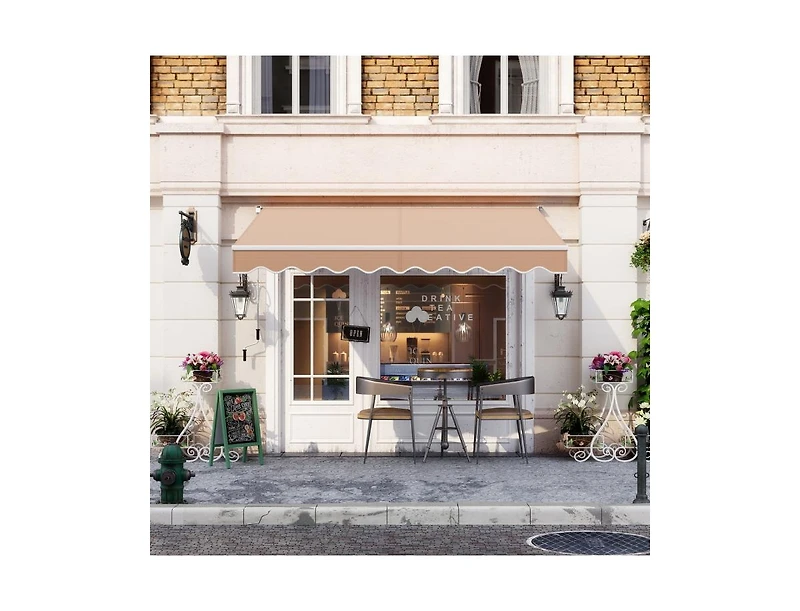 Slickblue 10 x 8.2 Feet Retractable Awning with Easy Opening Manual Crank Handle