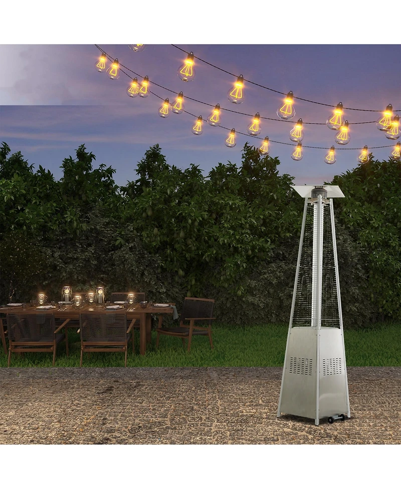 Mondawe Outdoor Warm Cozy 48000-btu Silver Stainless Steel Floorstanding Liquid Propane Patio Heater