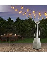 Mondawe Outdoor Warm Cozy 48000-btu Silver Stainless Steel Floorstanding Liquid Propane Patio Heater