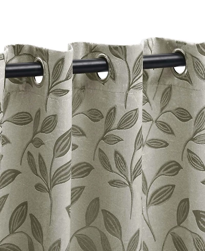 Superior Modern Leaves 8 Curtain Panels Set with Grommet Header, 42 X 84