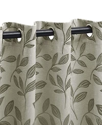 Superior Modern Leaves 8 Curtain Panels Set with Grommet Header, 42 X 84
