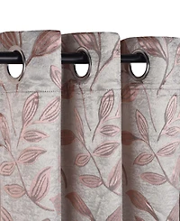 Superior Modern Leaves 8 Curtain Panels Set with Grommet Header, 42 X 84