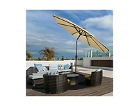 Outdoor Patio Umbrella with Bright Solar Led Lights for Shaded Daytime Use and Ambient Evening Lighting