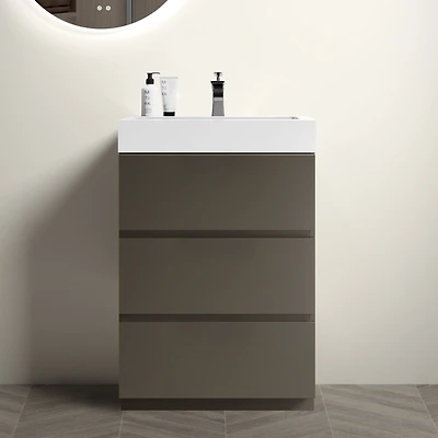 24" Gray Bathroom Vanity with Sink