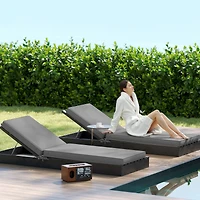 Outsunny 2 Lounge Chair Cushions, 72"x21"x3" Replacement Cushions,