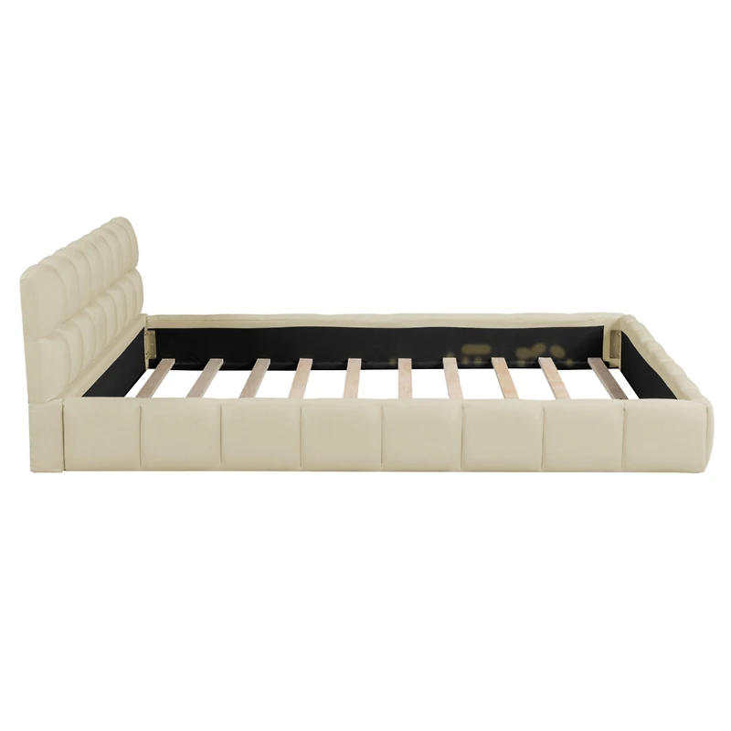 Queen Upholstered Platform Bed - Solid Frame