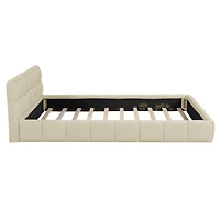 Queen Upholstered Platform Bed - Solid Frame
