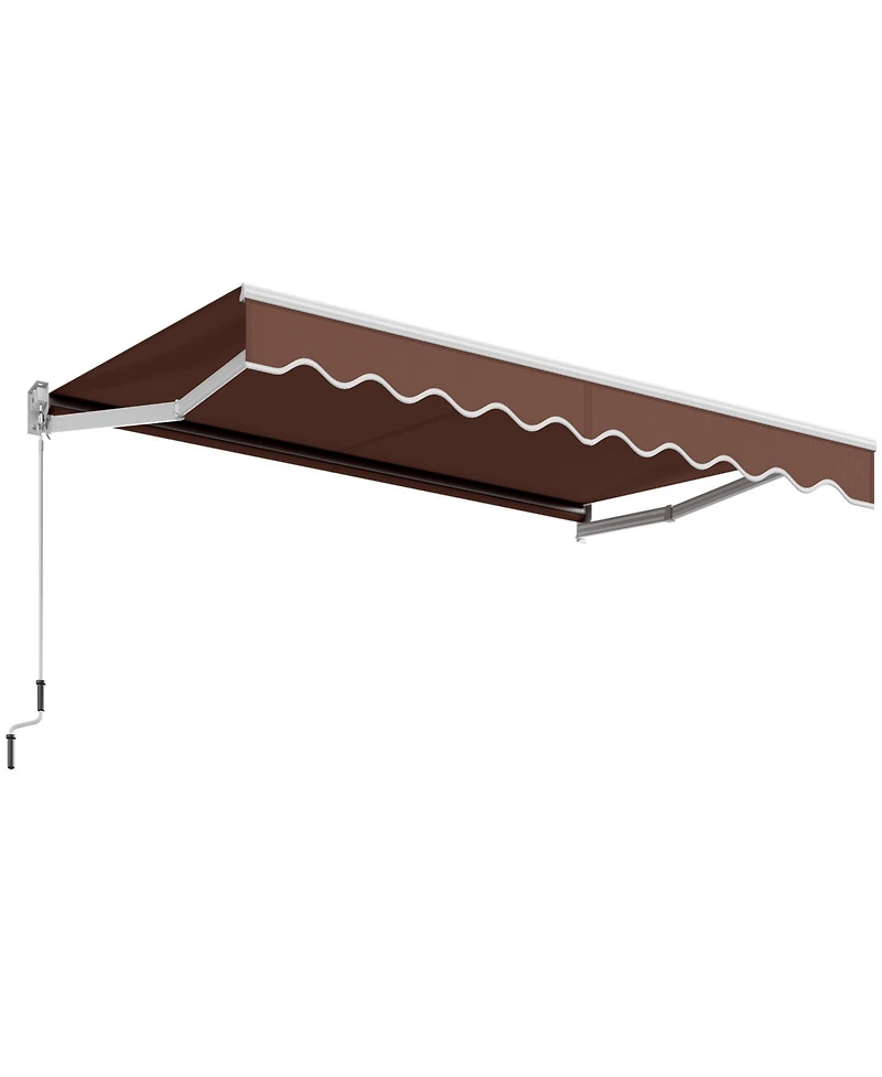 Slickblue 8 x 6.6 Feet Patio Retractable Awning with Manual Crank Handle
