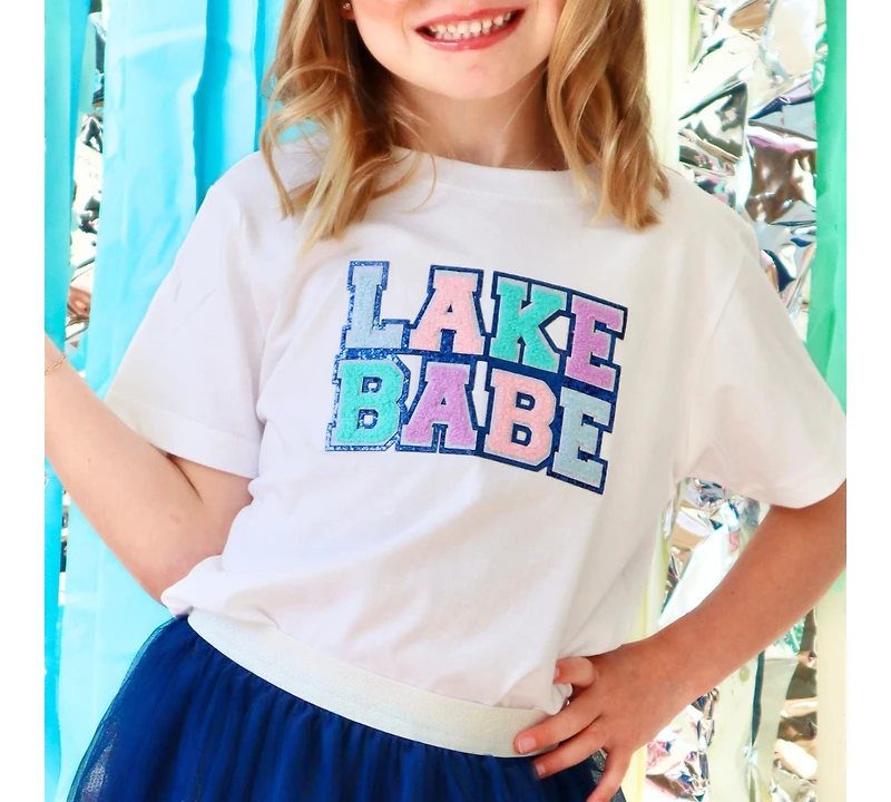 Sweet Wink Little and Big Girls Lake Babe Patch Short Sleeve T-Shirt