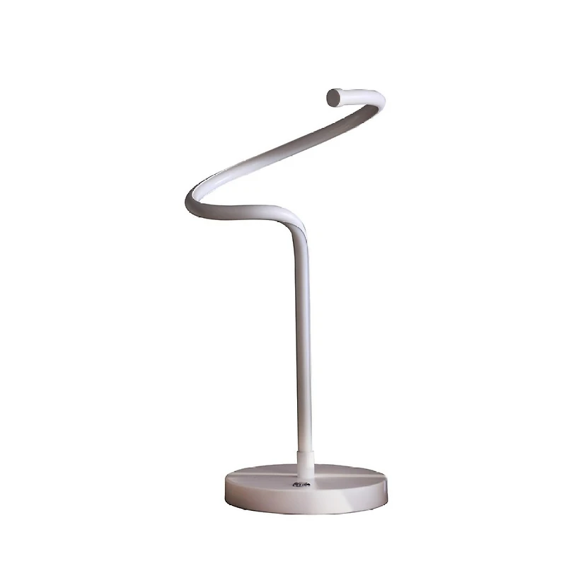 Streamdale 19-Inch Led Matte White Curvilinear S-Curve Spiral Tube Led Table Lamp