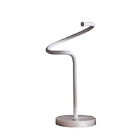 Streamdale 19-Inch Led Matte White Curvilinear S-Curve Spiral Tube Led Table Lamp