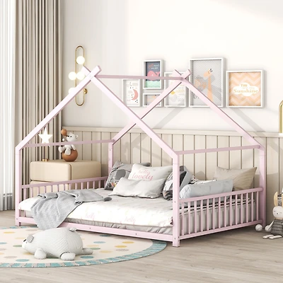 Streamdale Full Metal House Bed, White