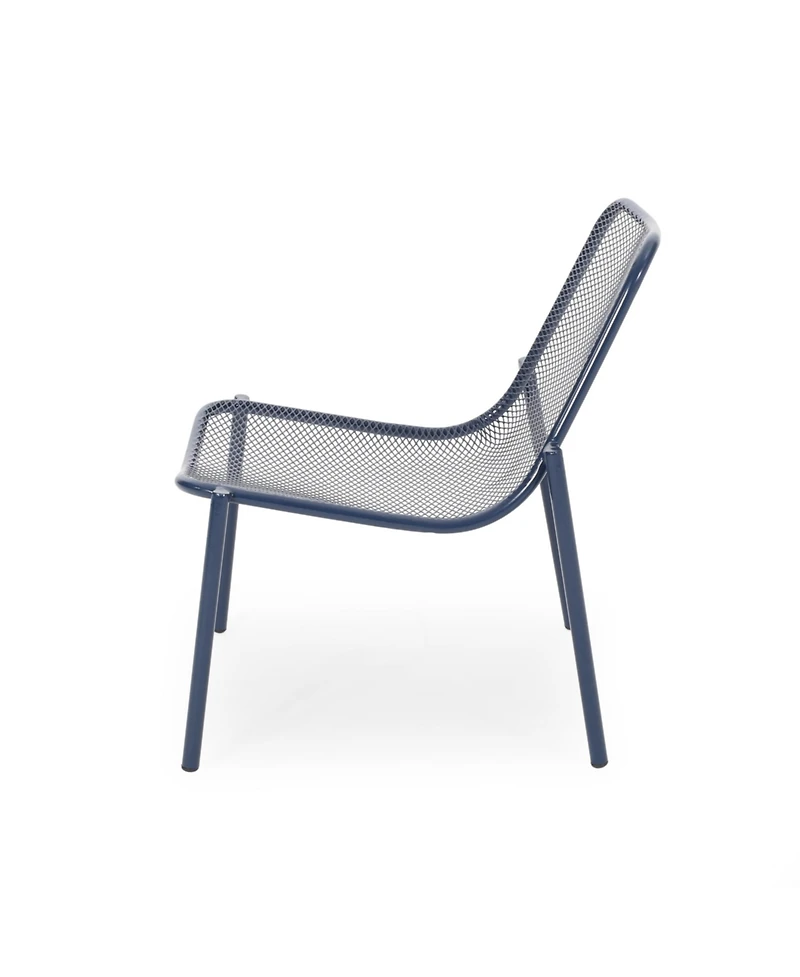Streamdale Stackable Matte Navy Blue Iron Chairs for Sun-Soaked Summer Days