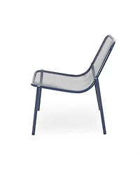 Streamdale Stackable Matte Navy Blue Iron Chairs for Sun-Soaked Summer Days