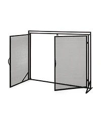 Streamdale Matte Black Modern Iron Fireplace Screen with Access Doors